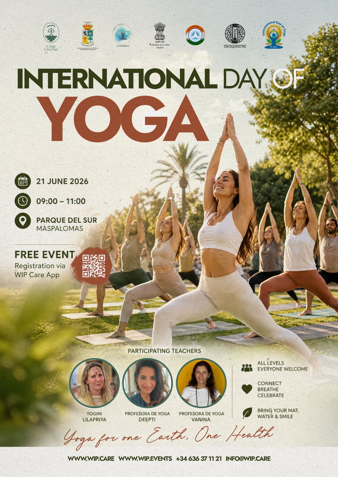 International Day of Yoga 2026 flyer · Maspalomas